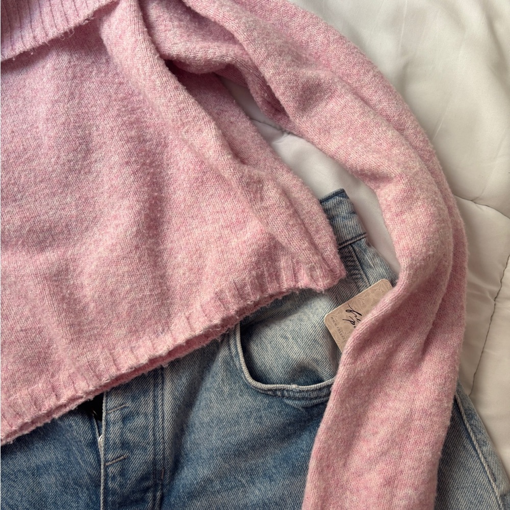 Pink Off-Shoulder Sweater - Picture 2 of 5